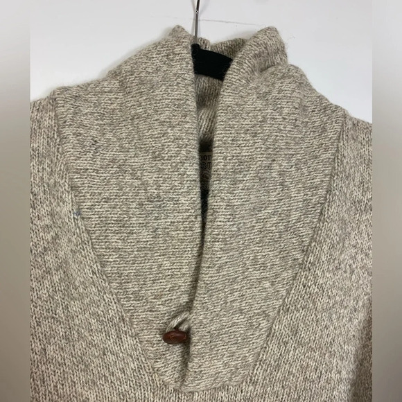 London Fog Oatmeal Wool Shawl Collar Sweater Vintage Knit Pullover Men Small USA - Picture 3 of 12